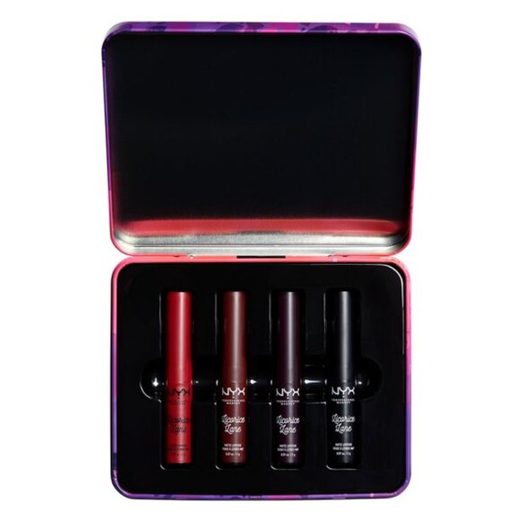 NEW NYX Professional Makeup 4-Pc. LIMITED EDITION Licorice Lane Matte Lippie Set - Picture 5 of 10